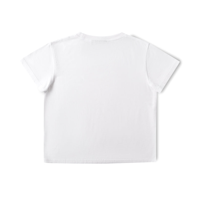 Embroidered Baby Tee - White