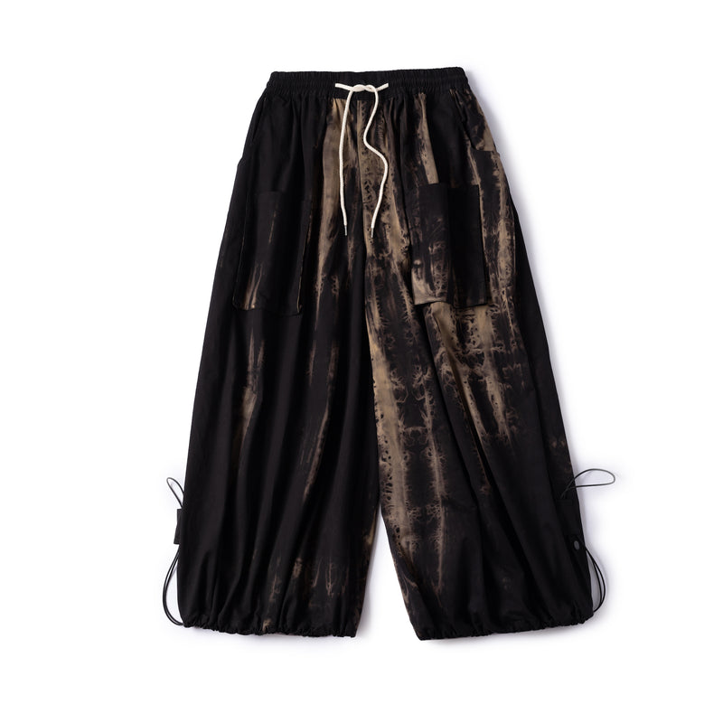 Wide Leg Yemi Pants - Wring Dye Black