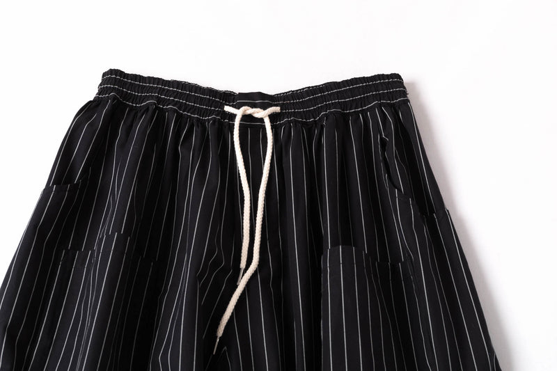 Wide Leg Yemi Pants - Black Pinstripe