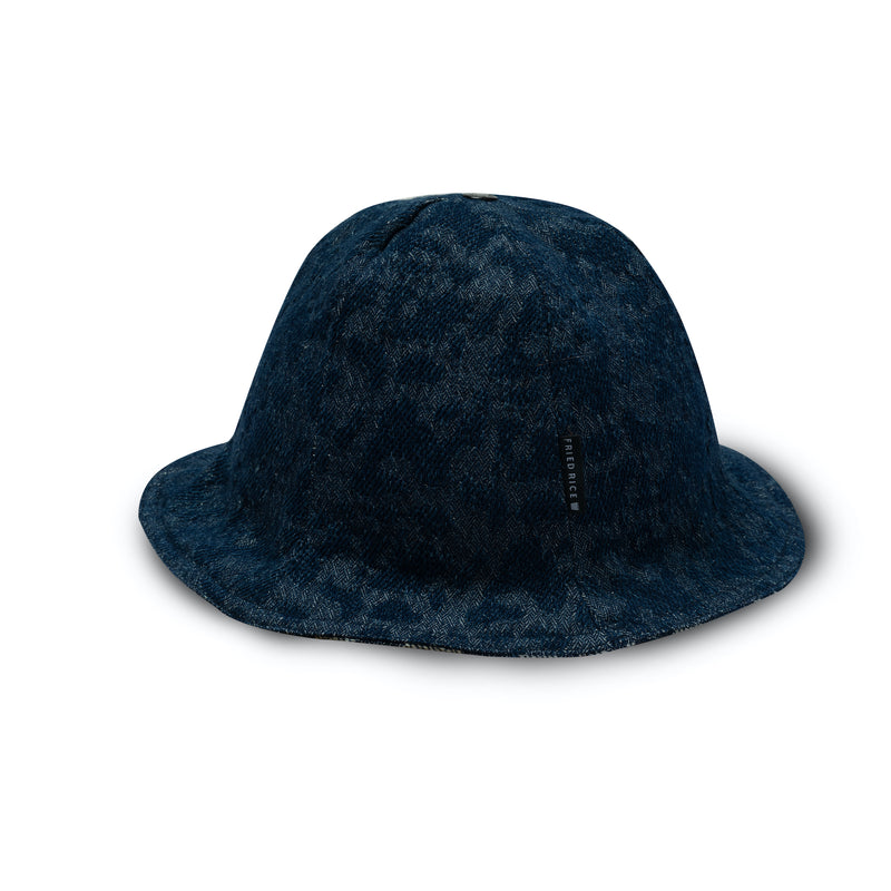 Reversible Lampshade Bucket Hat - Contrasting Denim