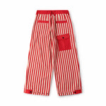 Red Pinstripe Wide Leg Pants