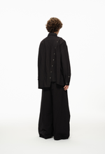 Asymmetrical Split Button Up - Midnight