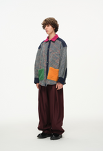Color-Block Pocket Shirt – Magenta, Green & Mustard