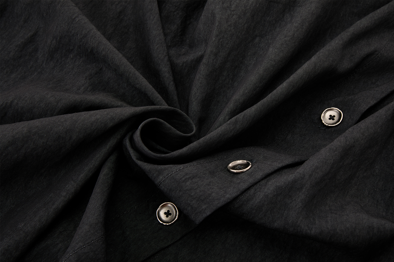 Asymmetrical Split Button Up - Midnight