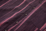 Vertical Stripe Button Up – Deep Burgundy & Rose, Relaxed Fit