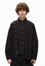 Asymmetrical Split Button Up - Midnight