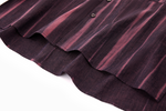 Vertical Stripe Button Up – Deep Burgundy & Rose, Relaxed Fit