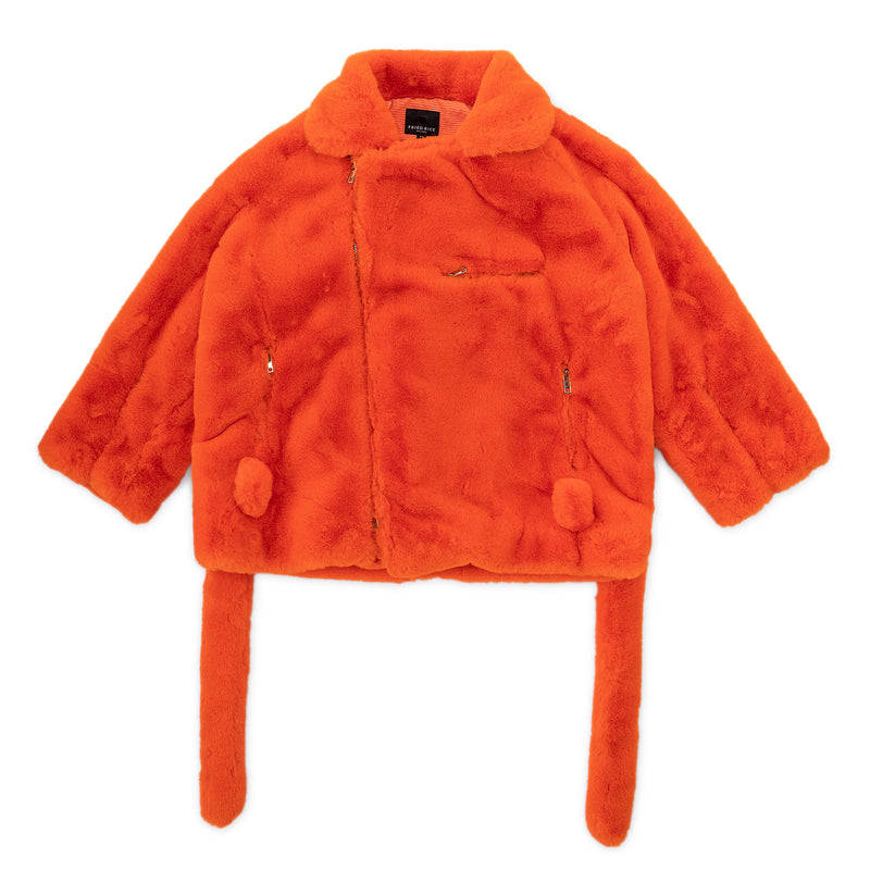 Faux Fur Trapper Jacket - Orange