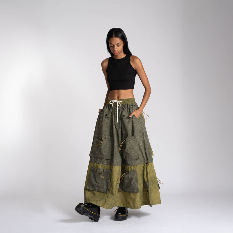 Marble Dyed Cargo Skirt