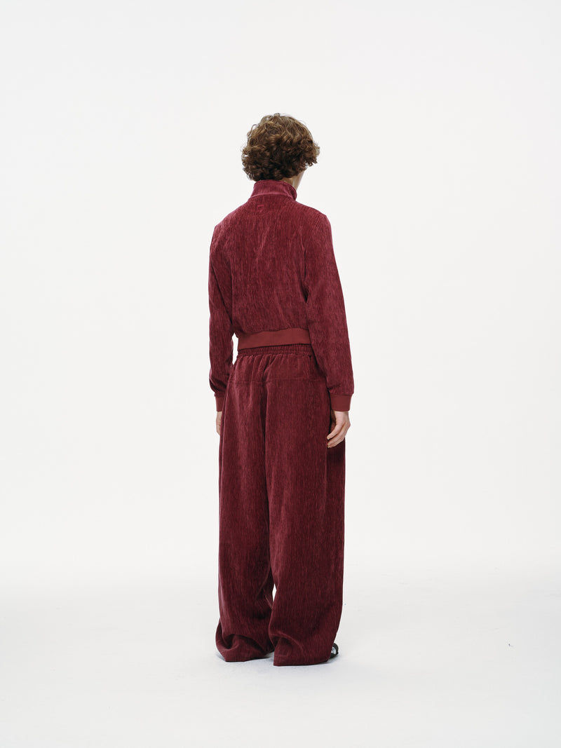 Velour Tracksuit Pants – Deep Rouge