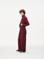 Velour Tracksuit Pants – Deep Rouge