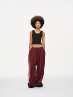 Velour Tracksuit Pants – Deep Rouge
