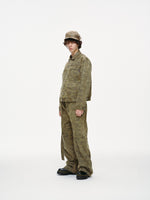 Kota Light Denim Sash Belt Pants – Subtle Washed Brown Camo