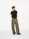 Kota Light Denim Sash Belt Pants – Subtle Washed Brown Camo