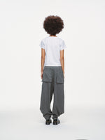 Noa Wrap-Front Pleated Pants – Wrap Around Sash Belt, Grey Pinstripe