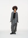 Noa Loose Fit Kimono Blazer – Grey Pinstripe