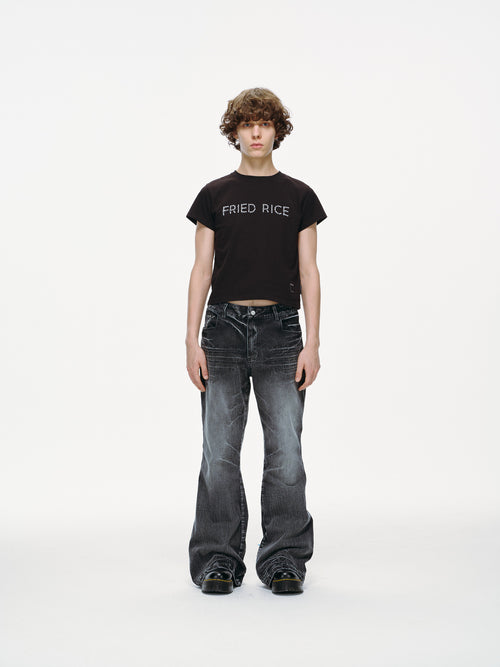 Bell Bottom Jeans – Black Washed Denim