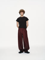 Contour Pleated Trousers – Oxblood, Relaxed Fit