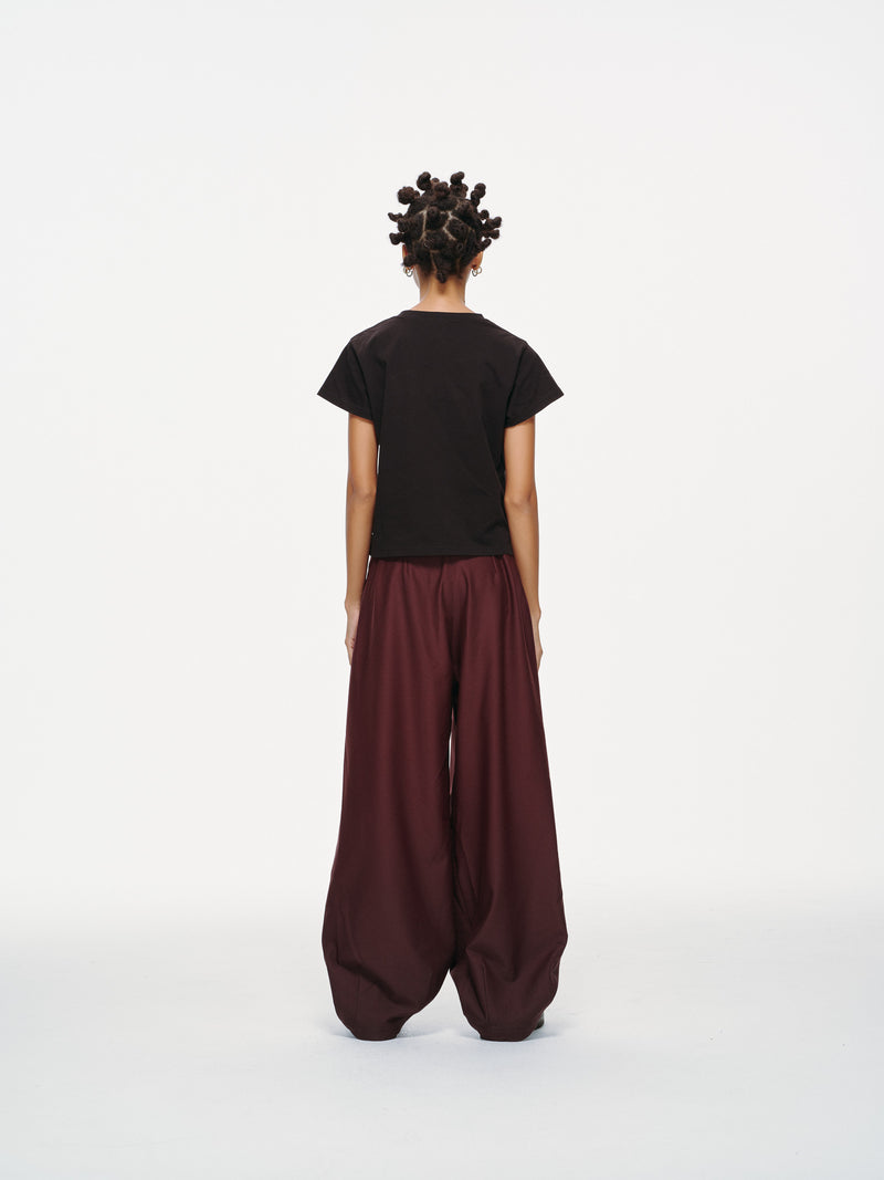 Contour Pleated Trousers – Oxblood, Relaxed Fit