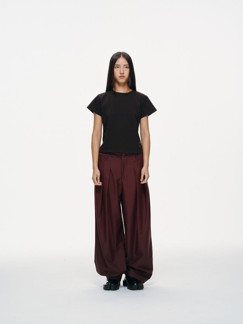 Contour Pleated Trousers – Oxblood, Relaxed Fit