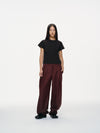 Contour Pleated Trousers – Oxblood, Relaxed Fit