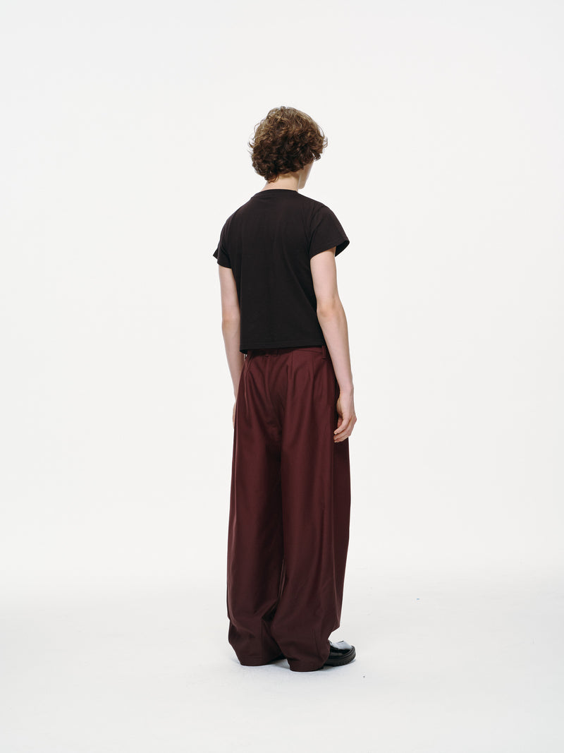 Contour Pleated Trousers – Oxblood, Relaxed Fit