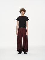Contour Pleated Trousers – Oxblood, Relaxed Fit