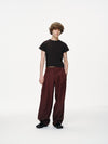 Contour Pleated Trousers – Oxblood, Relaxed Fit
