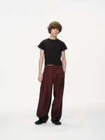 Contour Pleated Trousers – Oxblood, Relaxed Fit