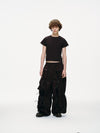 Yemi Cargo Pants – Extra Wide Leg, Multi-Pocket, Midnight