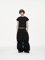 Yemi Cargo Pants – Extra Wide Leg, Multi-Pocket, Midnight