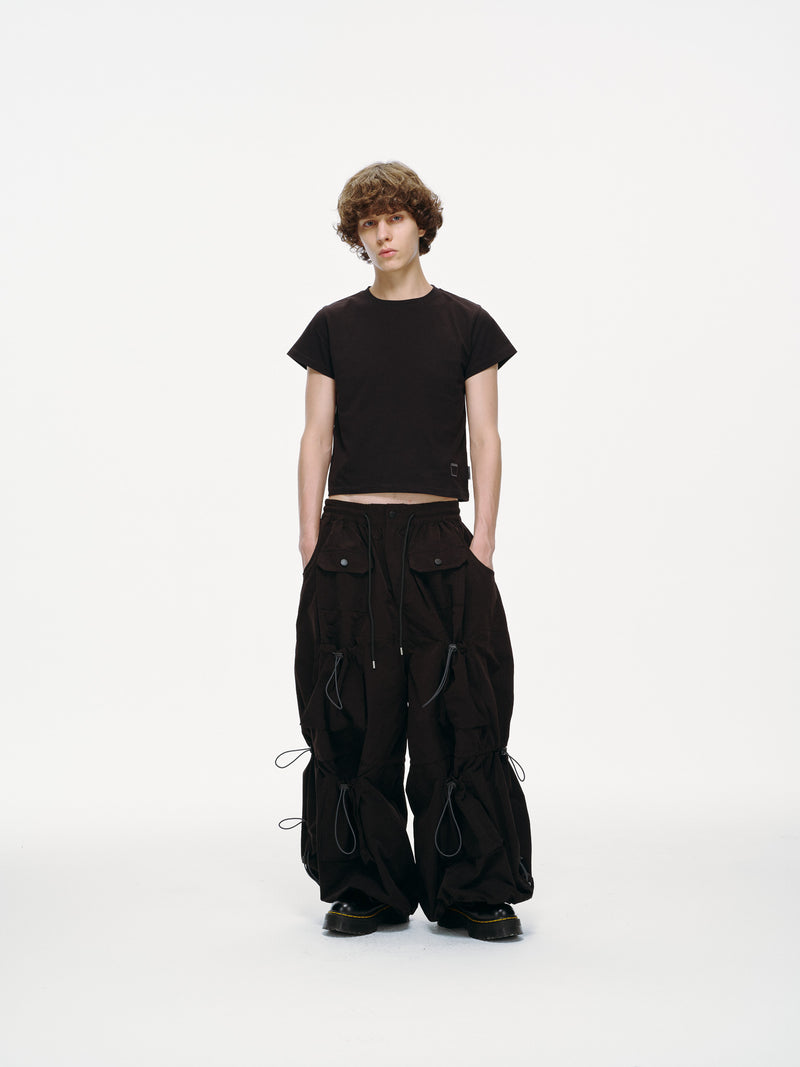 Yemi Cargo Pants – Extra Wide Leg, Multi-Pocket, Midnight