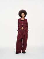 Velour Tracksuit Top – Deep Rouge