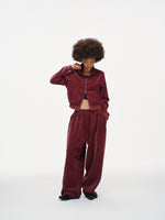 Velour Tracksuit Top – Deep Rouge