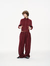 Velour Tracksuit Top – Deep Rouge
