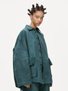 Crossbody Bag Overshirt - Jade Green, Light Wax