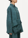 Crossbody Bag Overshirt - Jade Green, Light Wax
