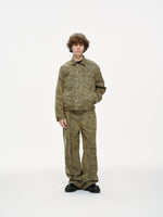 Kota Light Denim Motor Jacket – Subtle Washed Brown Camo