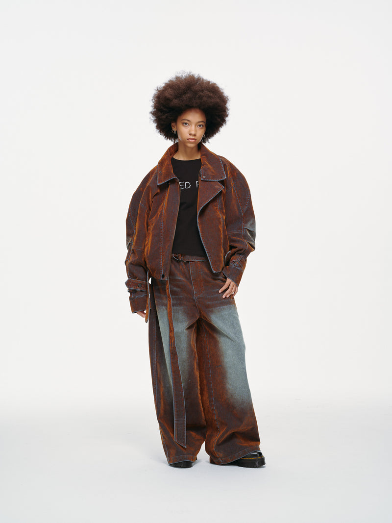 ジャケット・アウター MIKAGE SHIN \"Burnt Rusts Denim Jacket\" Hand Effected Denim Jacket｜MIKAGE SHIN