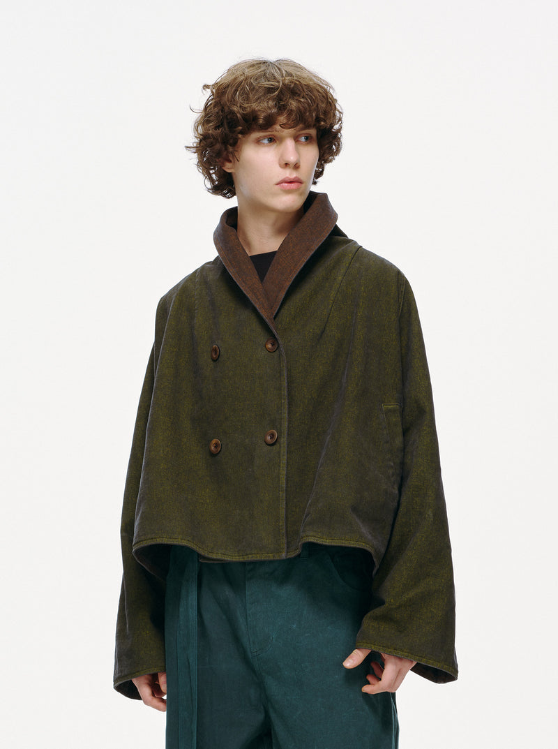 Reversible Dolman Coat – Olive & Brown – FRIED RICE SHOP