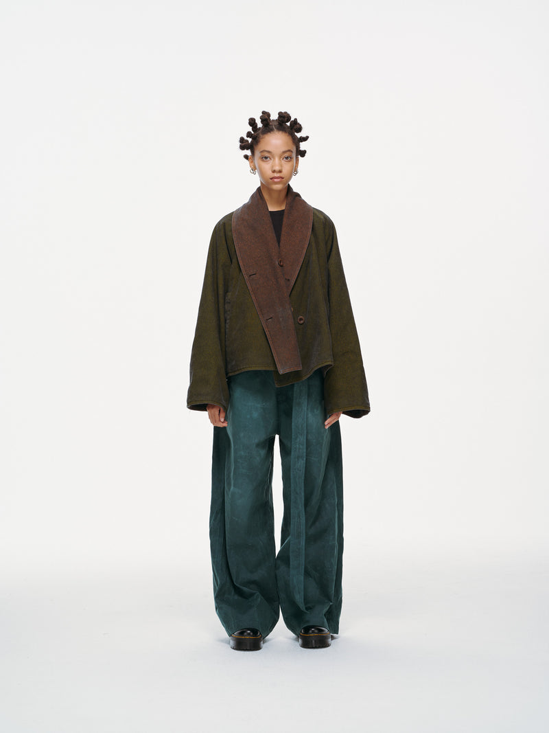 Reversible Dolman Coat – Olive & Brown – FRIED RICE SHOP