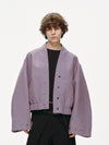 Haori-Inspired Bomber Jacket - Lilac