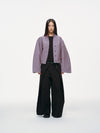 Haori-Inspired Bomber Jacket - Lilac