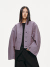 Haori-Inspired Bomber Jacket - Lilac