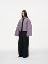 Haori-Inspired Bomber Jacket - Lilac