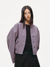 Haori-Inspired Bomber Jacket - Lilac