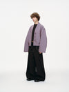 Haori-Inspired Bomber Jacket - Lilac