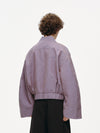 Haori-Inspired Bomber Jacket - Lilac