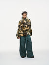 Plush Pop Cropped Faux Fur - Forest Camo