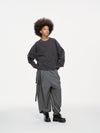 Asymmetric Sleeve Crewneck – Graphite